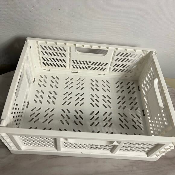 Plastic Foldable Storage Crate Folding Box Basket Stackable Storage Box - Picture 3 of 8